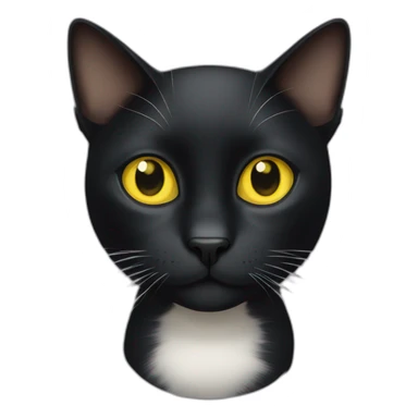Black cat with a white spot between the yellow eyes sticker