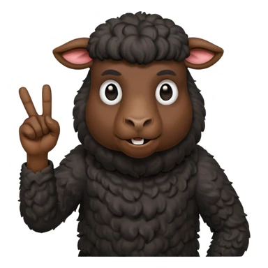 angery black sheep giving the middle finger sticker