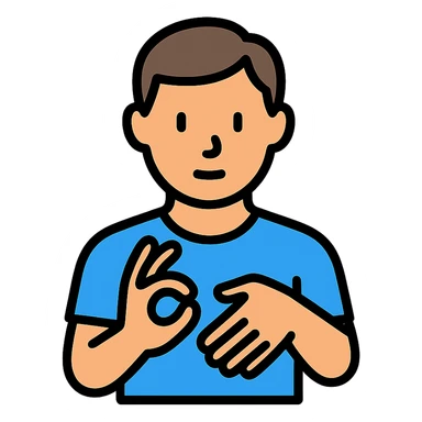 color outline icon of a man using sign language sticker