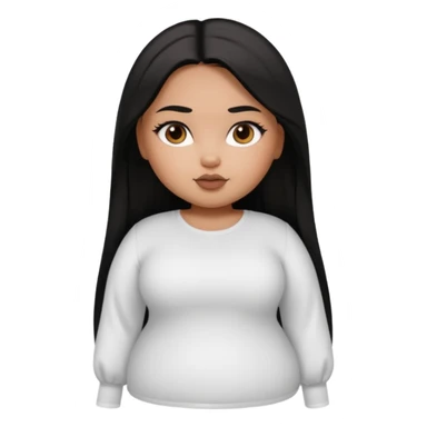 fat brown pretty bratz girl with black straight hair and white full sleeve sticker