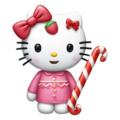 Hello kitty with a candy cane sticker