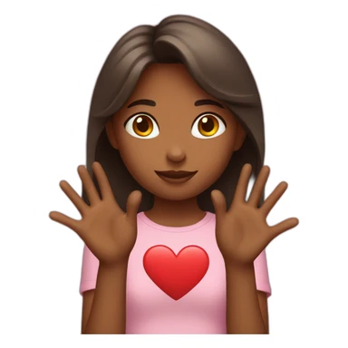 girl is showing heart with her hands sticker