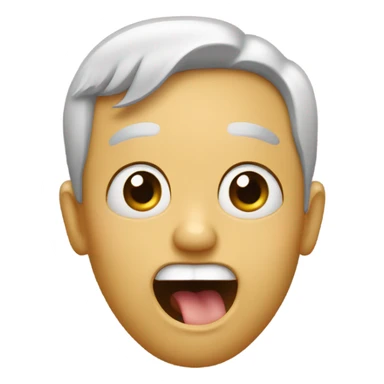 shaking head with tounge out sticker