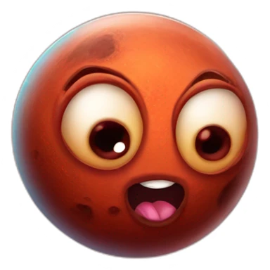 planet Mars with a cartoon saluting spider face sticker