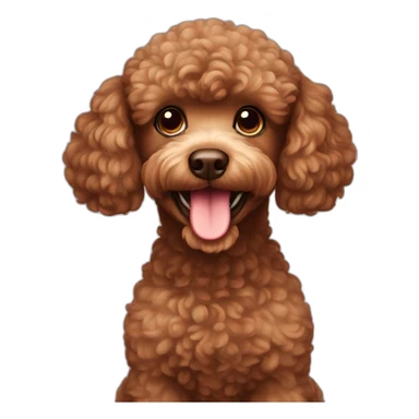 brown- mini poodle - smile sticker