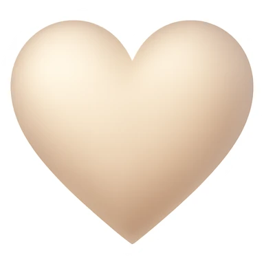 heart with a soft champagne gradient, digital illustration sticker