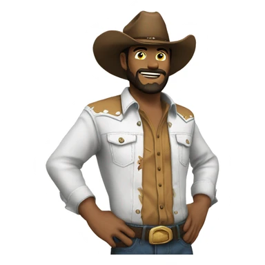 Men’s western button up top sticker