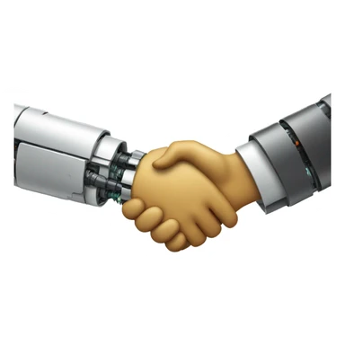 handshake with robot sticker