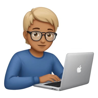 person working working on a laptop sticker