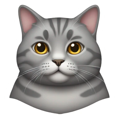 a fat grey cat sticker