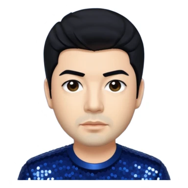 Chino Moreno with black hair, navy blue sequin outfit  sticker