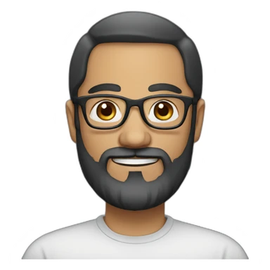 A 51 years man wearing glasses with a black beard with a round face speaking Arabic  sticker