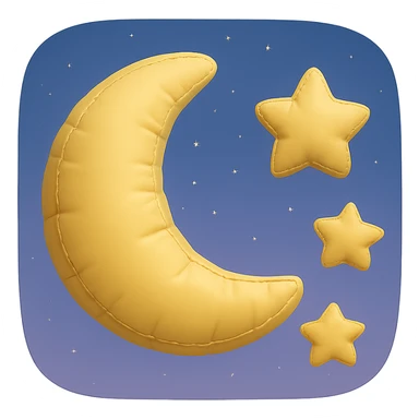 moon and stars with a gentle gradient night sky background, soft and inviting sticker