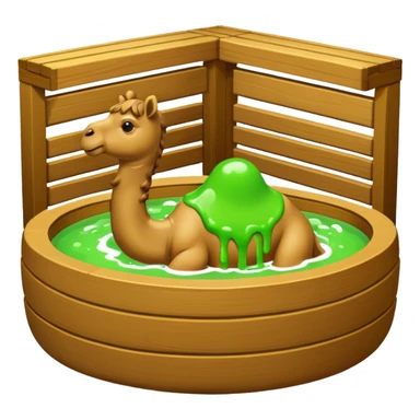 Camel in sauna slime green sticker