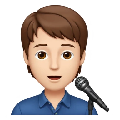 A man with brow hair singing. sticker