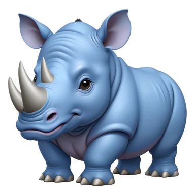 blue disney-style rhino sticker