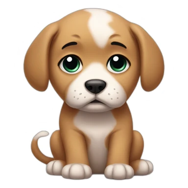 sad puppy with tears sticker