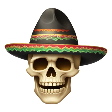 Skull with Mexican hat sticker