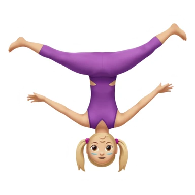 Girl doing backflip similar to acrobat emoji sticker