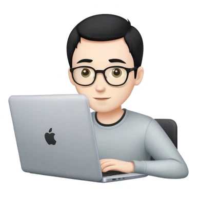 software engineer at laptop male short black hair pale sticker