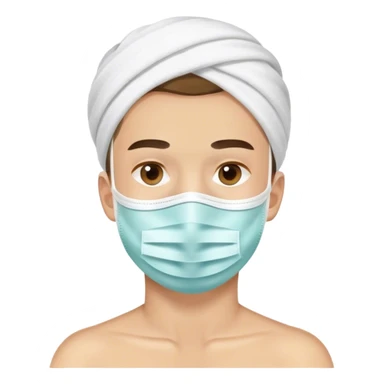 Boy with face mask spa beauty full face relaxing sticker