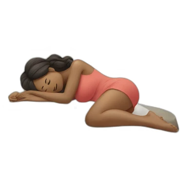 A pregnant woman laying on her back on a rock sticker