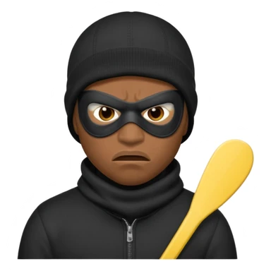 black guy, thug, ski mask, stealing, emoji sticker