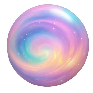 Swirling Pastel iridescent galaxy orb sticker