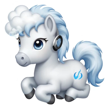 puffing pony emoji sticker