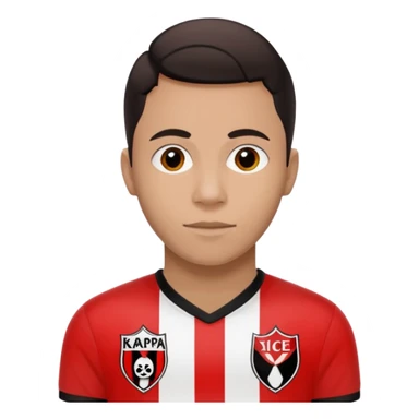 Supporter de L’ogc Nice. Maillot de foot rouge et noir (bandes) logo Kappa. Et logo de L’ogc Nice original. sticker