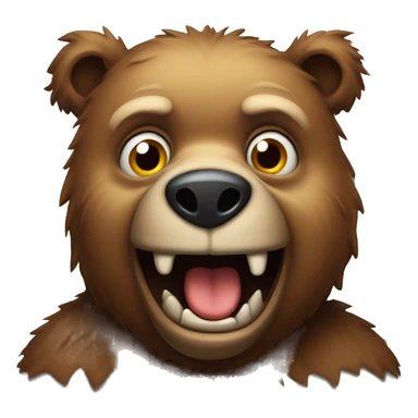 Scary cartoon bear with x for both eyes sticker