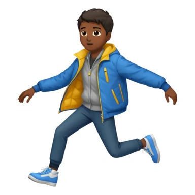 dark-ish skinned teenager with wind circling his feet sticker
