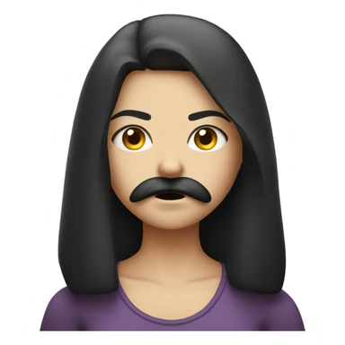 angry girl with moustache  sticker