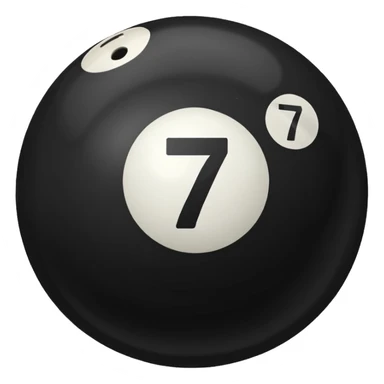 Black Pool ball with the number 7 on it. Only number 7 on it  sticker