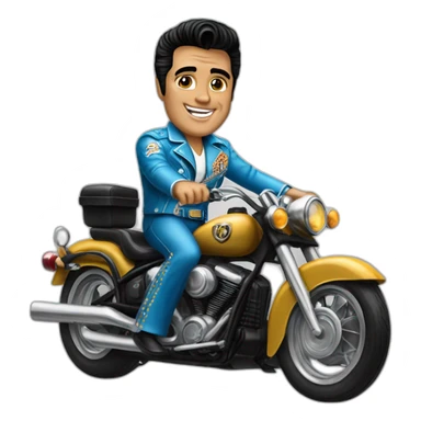 elvis presley riding motorcycle with pelé sticker