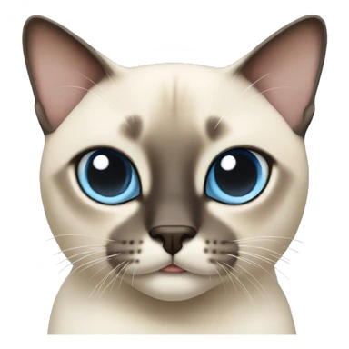 Very light Siamese cat with light blue cross eyes sticker