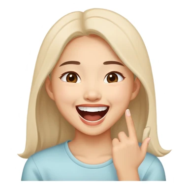 A beautiful young Asian girl laughing loudly sticker