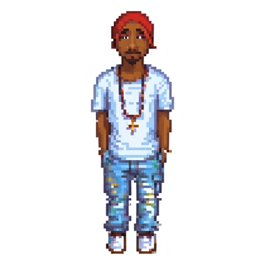 2Pac в полный рост, no background sticker