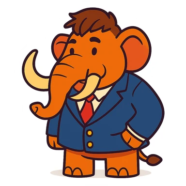 corporate mammoth wearing navy blue blazer sticker