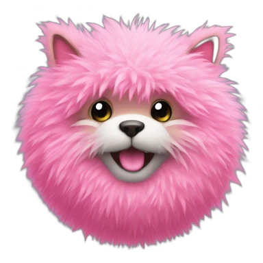 Pink furry ball sticker