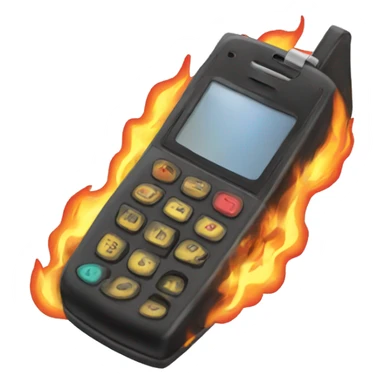 90s flip phone on fire sticker