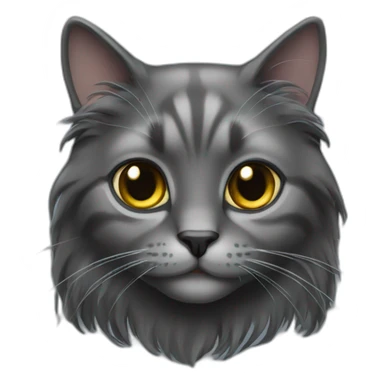 all-darkgrey-cat-long-hair-small-ear sticker