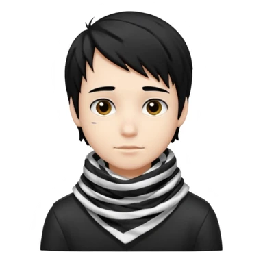 emo boy with black and white striped scarf with black hair

 sticker