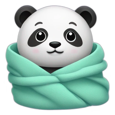 Panda wrapped in a blanket sticker