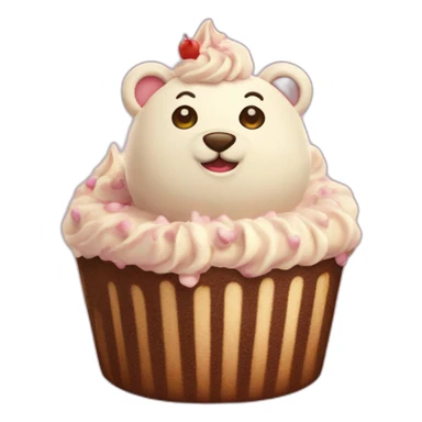 Ours qui mange un gateau sticker