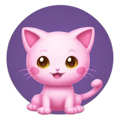 pink mew pokemon levitating sticker