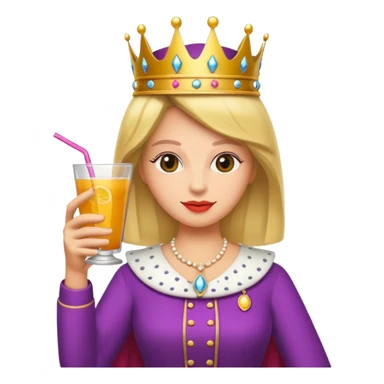 queen with drink sticker