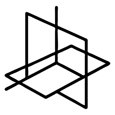 mpr reconstruction icon, three intersecting planes sticker