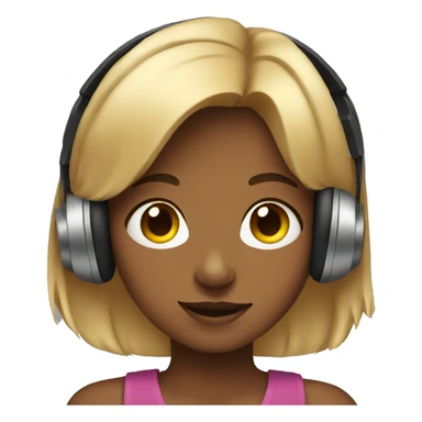 Girl wearing headphones  sticker