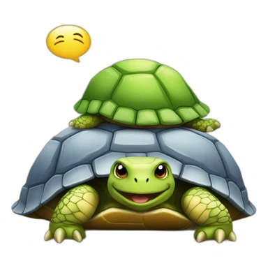 Chat sur une tortue en train  de dormir sticker